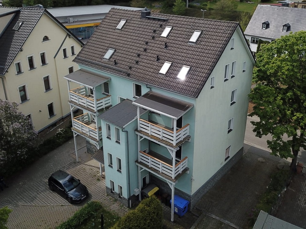 Luftansicht mit Stellplätzen